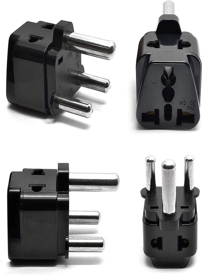 Orei India to South Africa, Botswana, Namibia & More (Type M) Travel Adapter Plug - 2 in 1 - CE Certified - RoHS Compliant - 4 Pack - Black Color (P21-10L-4PK) - Image 1